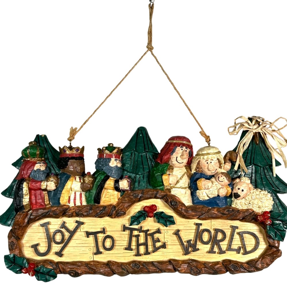 Joy To The World Nativity Scene Wall Hanging Christmas Religious Magi Holiday